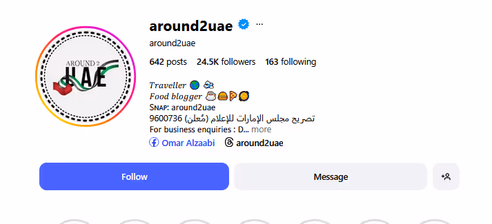 Omar Al Zaabi food blogger Dubai