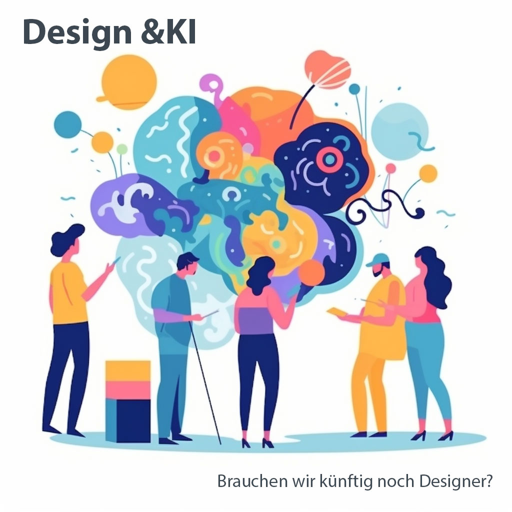 Illustration zu Kommunikationsdesign, Grafikdesign und künstlicher Intelligenz im Wandel kreativer Berufe