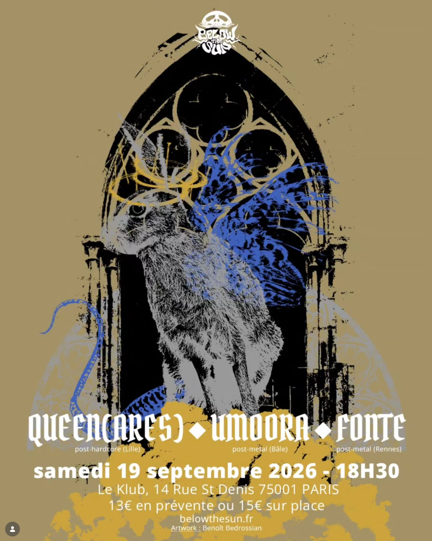 Affiche pour la soirée co-release avec Deliverance, NTR MRT, et Aetheria Conscientia, le 29 mai 2026 à 19h au Petit Bain à Paris.