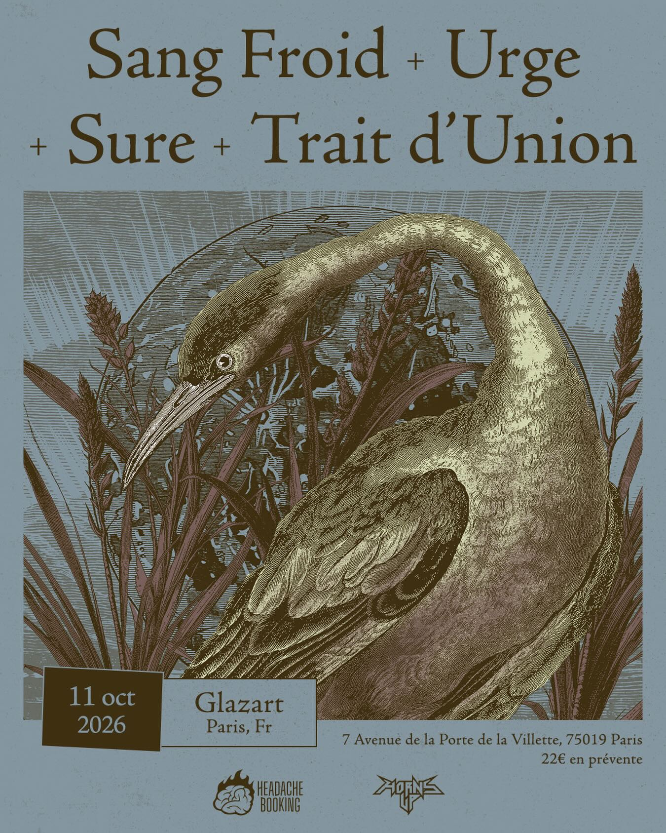 Affiche pour la soirée co-release avec Deliverance, NTR MRT, et Aetheria Conscientia, le 29 mai 2026 à 19h au Petit Bain à Paris.