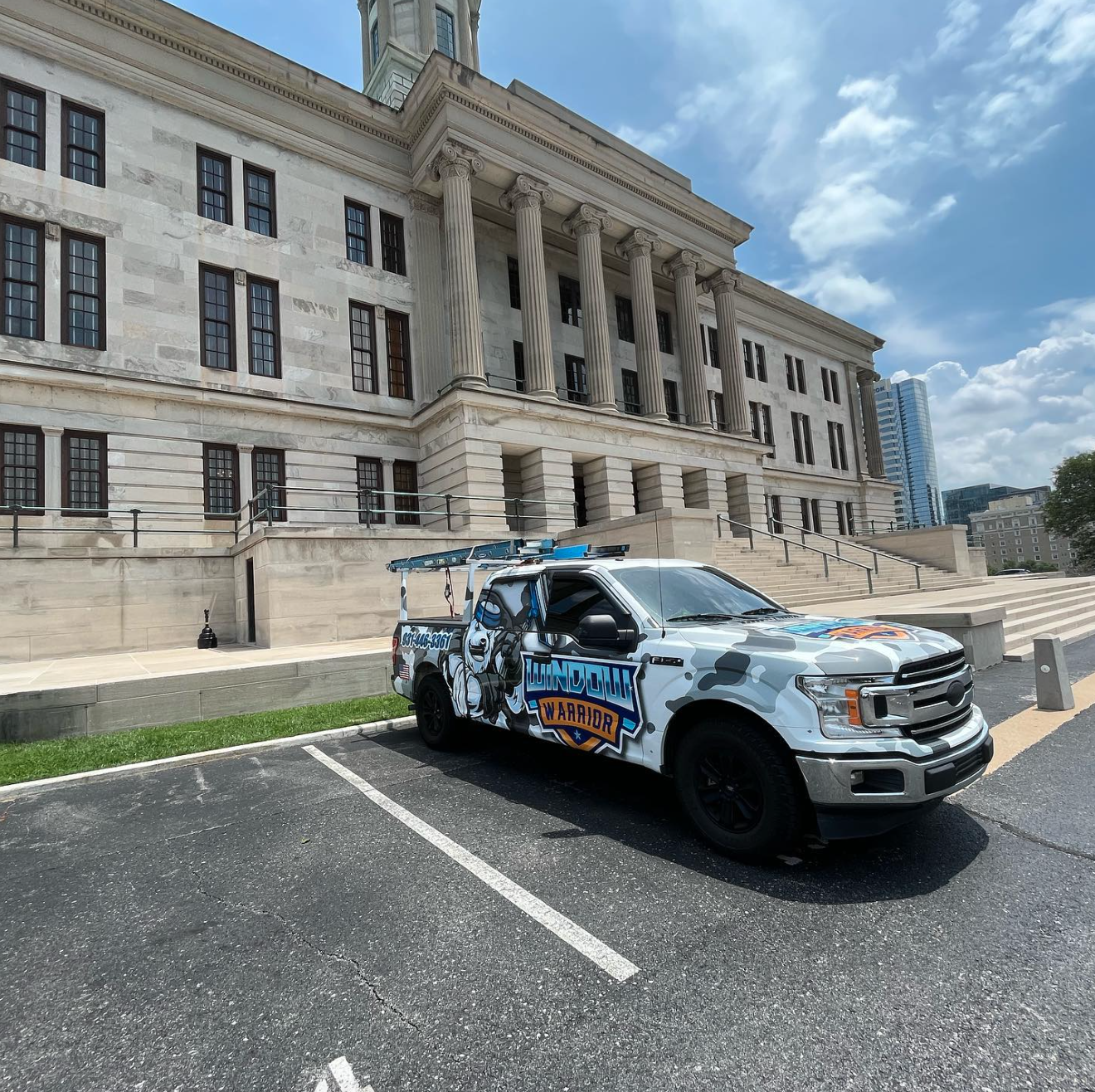 Window Warrior Cleaning Tennessee State Capitol Building Windows