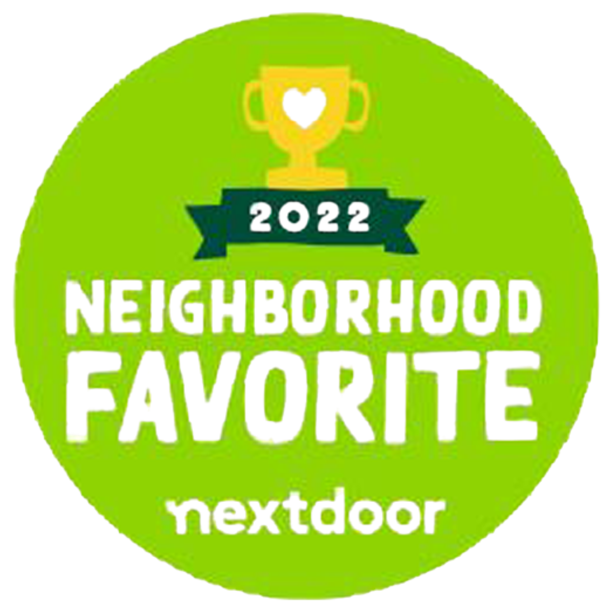 Nextdoor Neighborhood Favorite award 2022, 2023, and 2024 awarded to Window Warrior for trusted window cleaning and exterior home services in Nashville, Brentwood, Franklin, Spring Hill, College Grove, Thompsons Station and more in Middle Tennessee