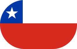 Flag of Chile with a white star on a blue square in the top left and horizontal white and red stripes.