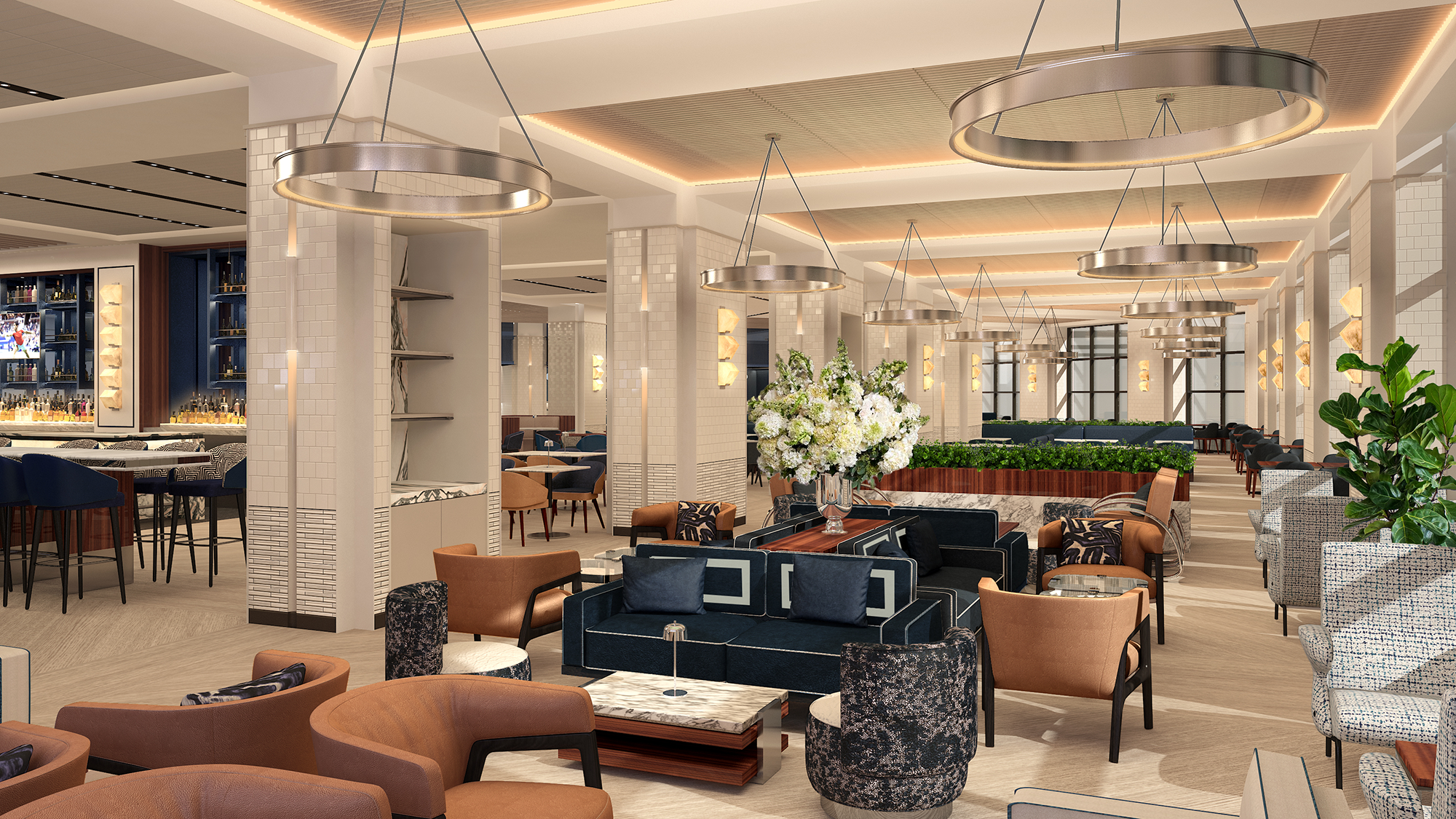 Rendering of a Courtside Club interior