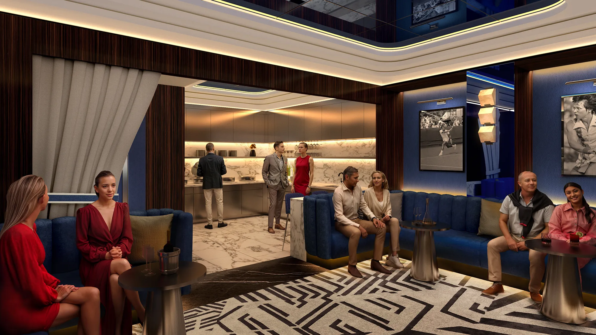 Rendering of luxury suite interior (view 1)