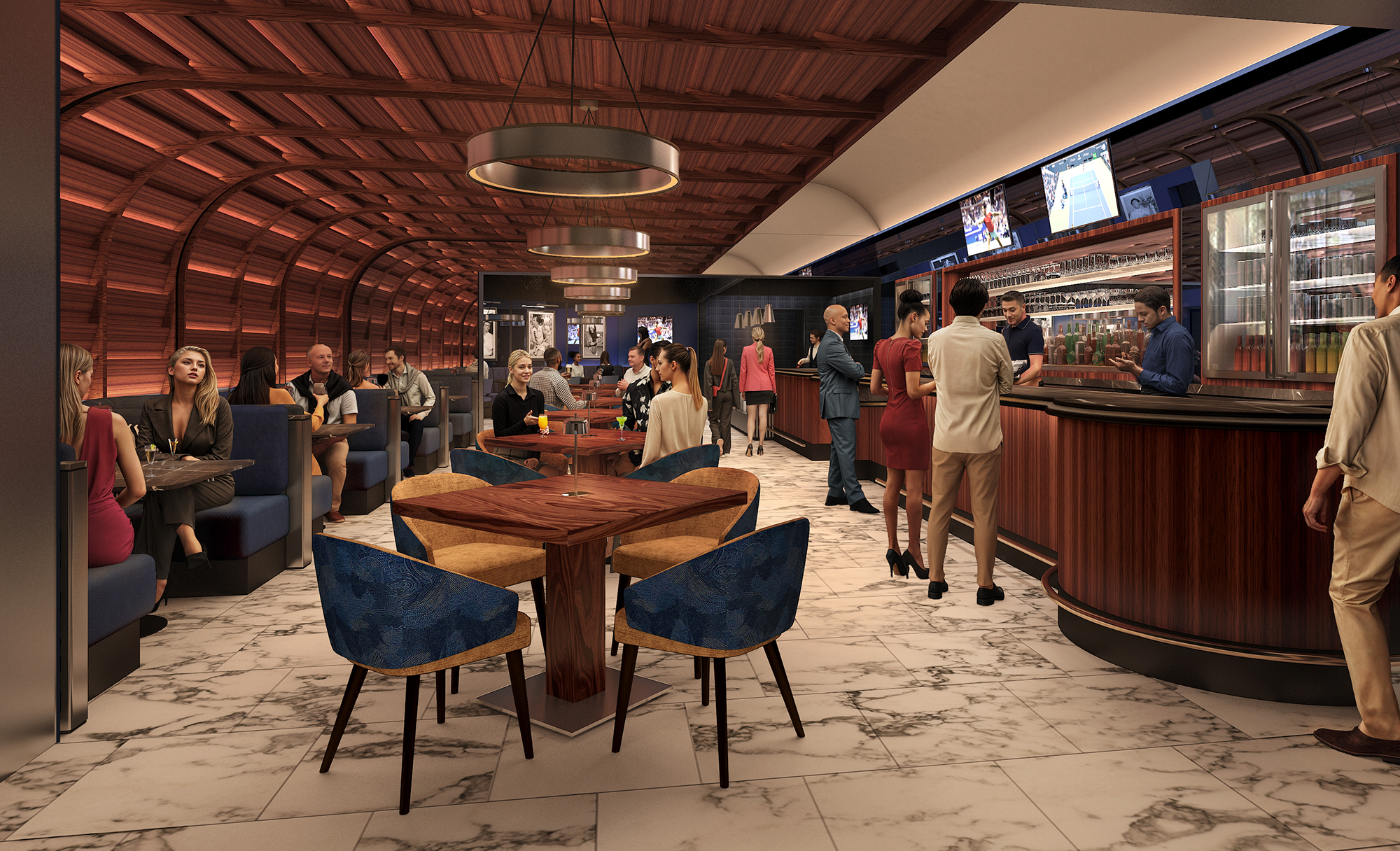Rendering of a premium club interior