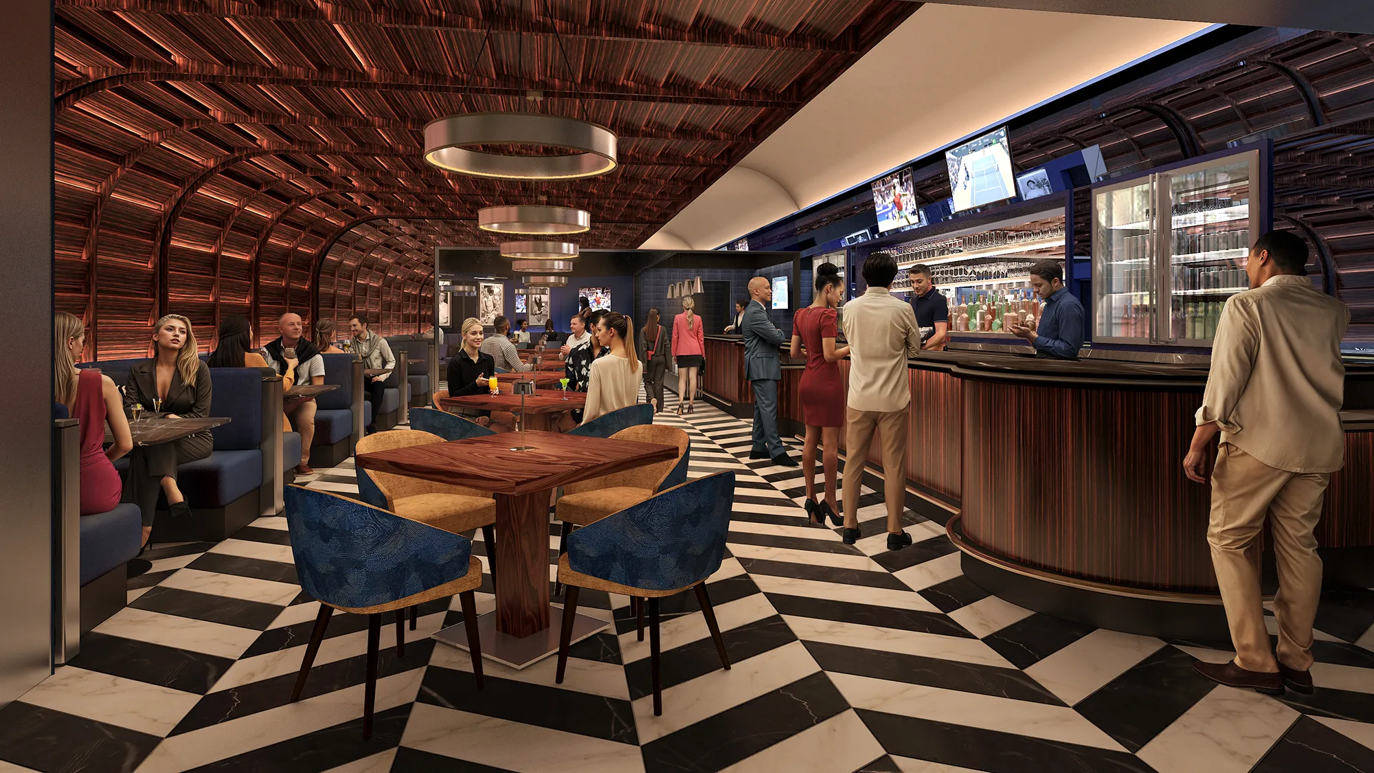 Rendering of a premium club interior