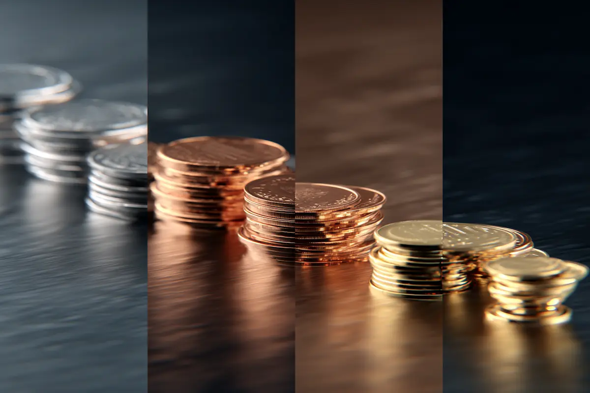 Empilements de pièces métalliques illustrant l’évolution des taux d’intérêt et l’impact de l’inflation sur le patrimoine.