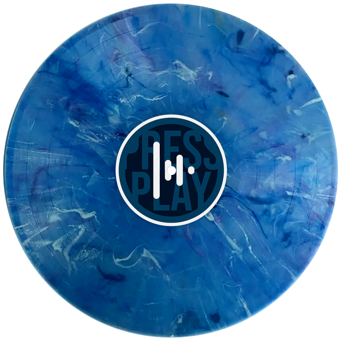 Disco de vinilo con efecto marbled veteado en dos colores