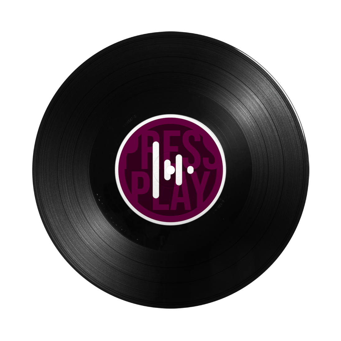 Disco de vinilo negro con galleta impresa de Press Play Vinyl
