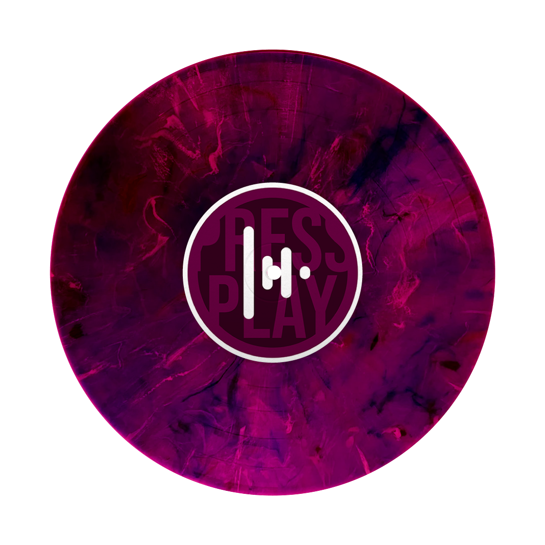 Disco de vinilo con efecto marbled veteado en dos colores
