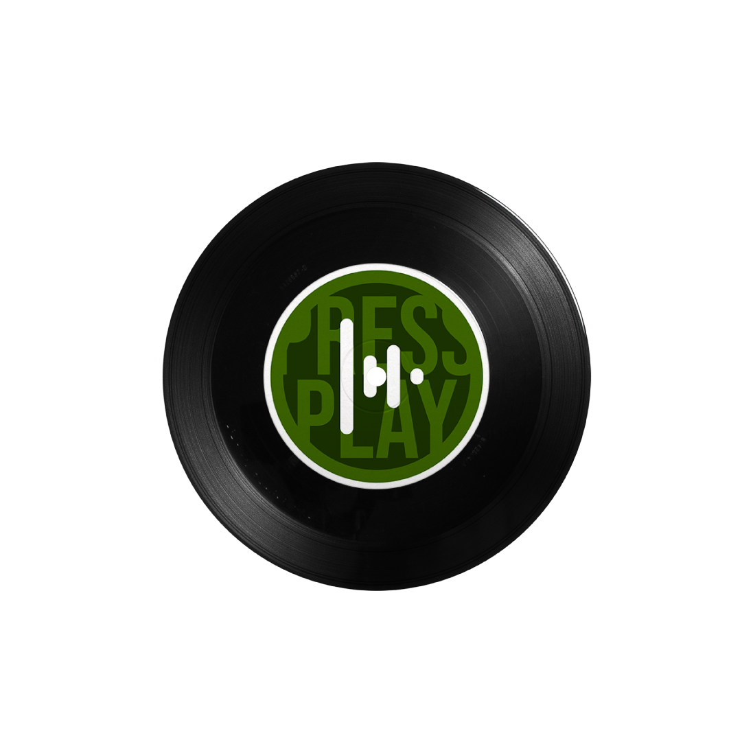 Disco de vinilo negro con galleta impresa de Press Play Vinyl