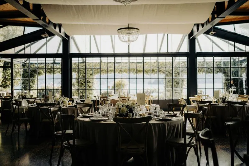 Wedding table settings inside the Limonaia