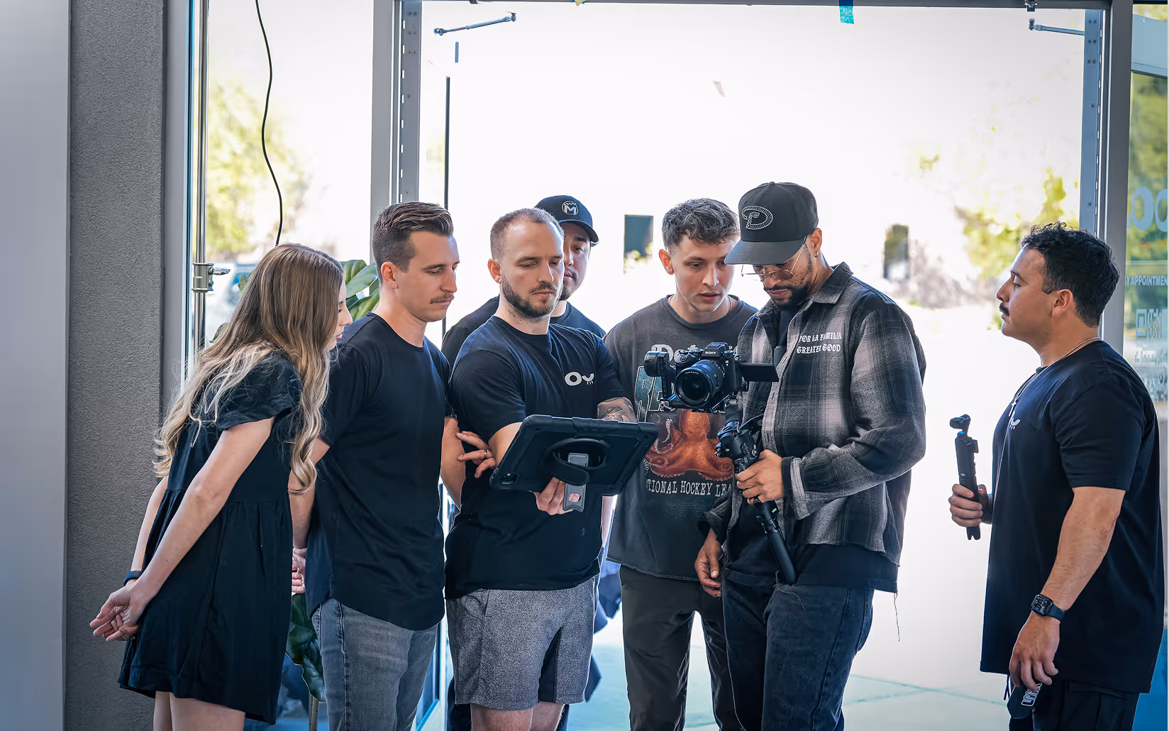 LOOK crew showing results to clients