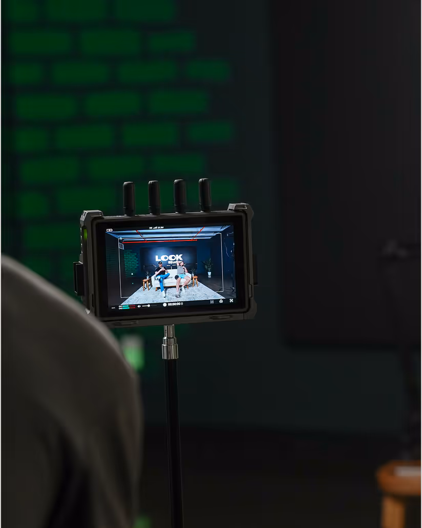 a camera pointing to the subject