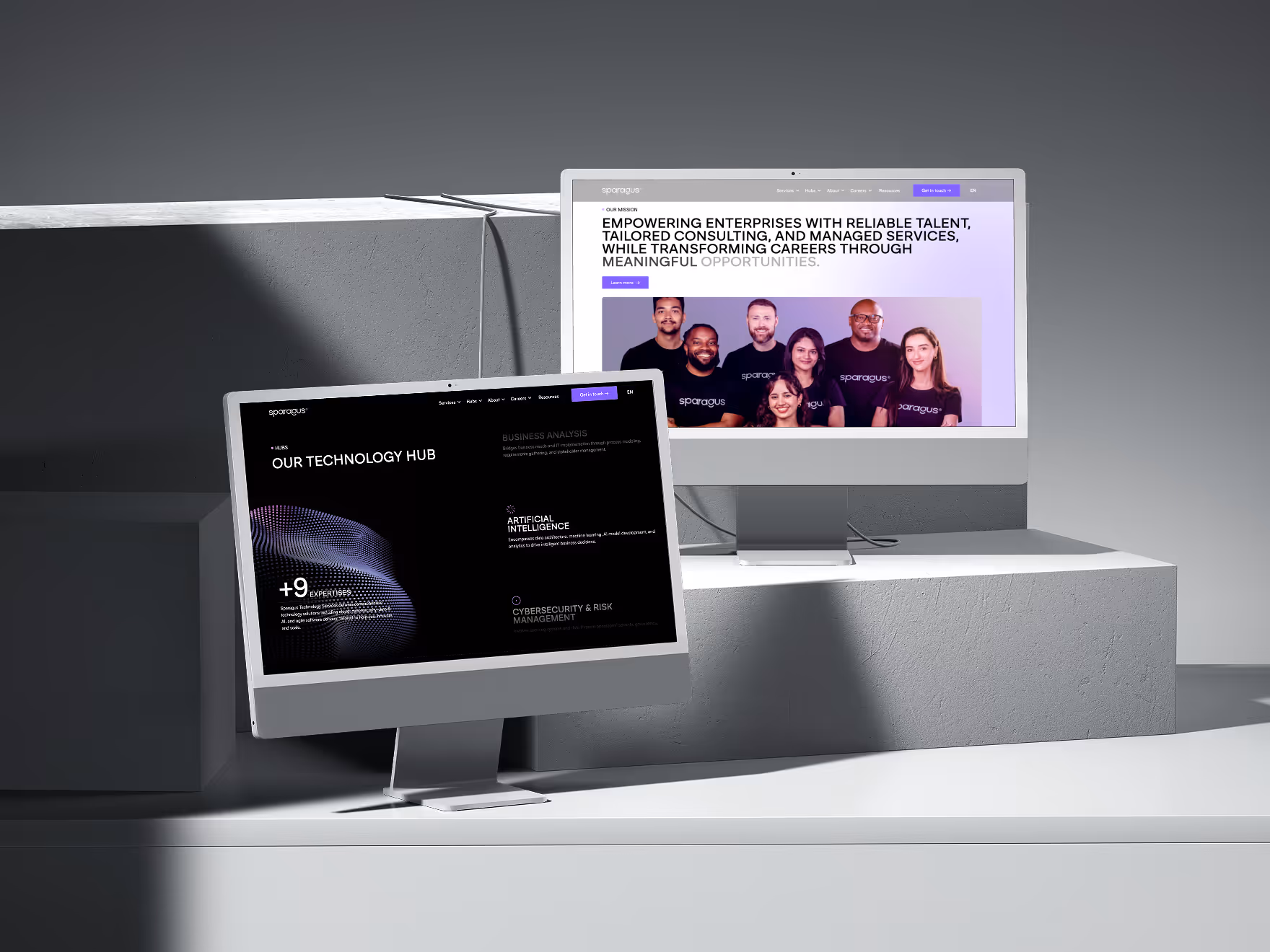 Un site Webflow multilingue, conçu pour clarifier les offres de Sparagus, valoriser leur nouvelle identité de marque et servir concrètement leurs enjeux d’acquisition.