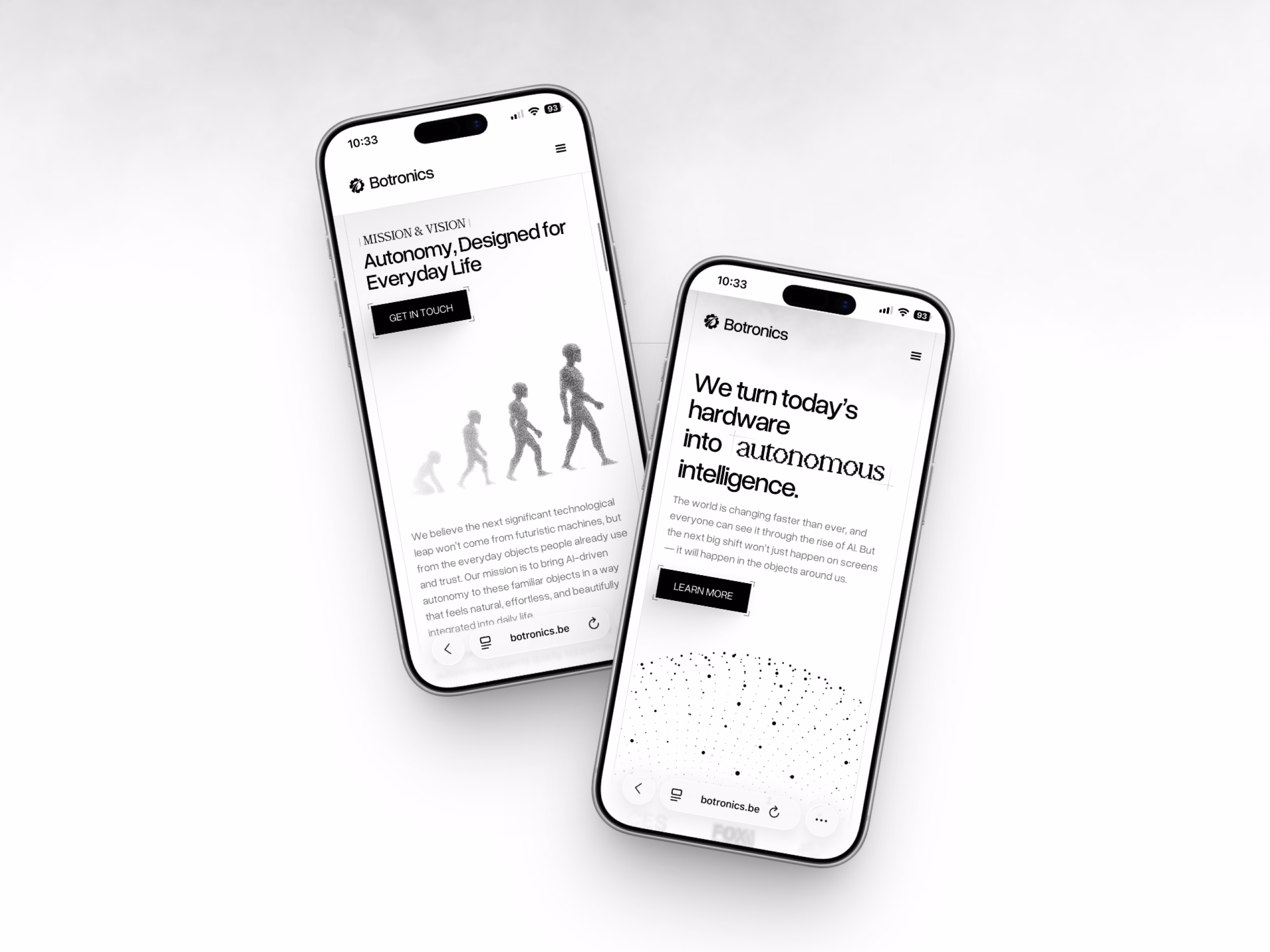 A Webflow landing page designed to express Botronics’ vision, establish credibility, and carry a premium technological narrative — beyond a single product.