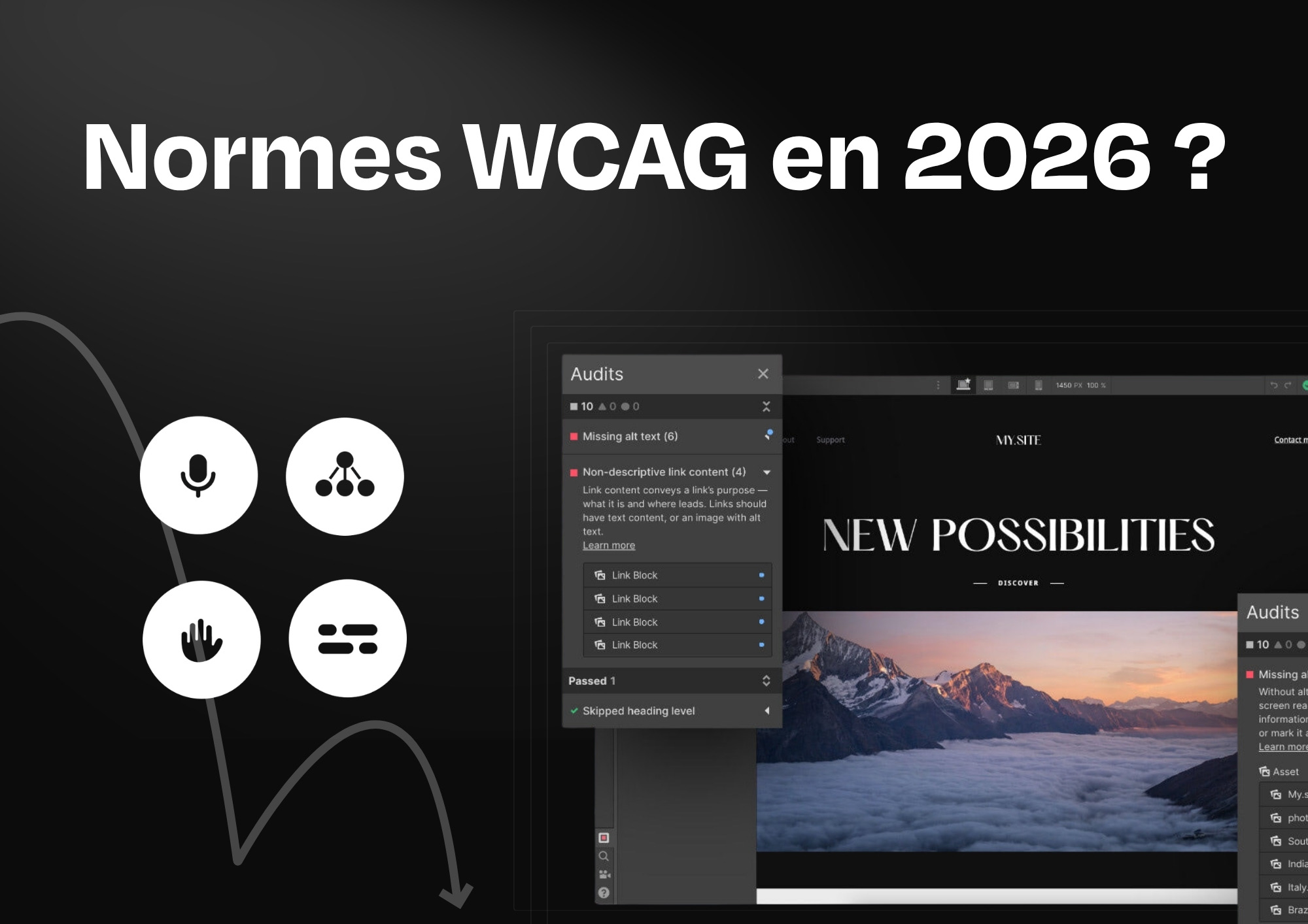The WCAG (Web Content Accessibility Guidelines) are the international standards that define how to make a website accessible to everyone. Since June 2025, the European Accessibility Act has made these standards mandatory for private companies in Europe, including Belgium, under penalty of sanctions of up to 200,000 euros per violation.