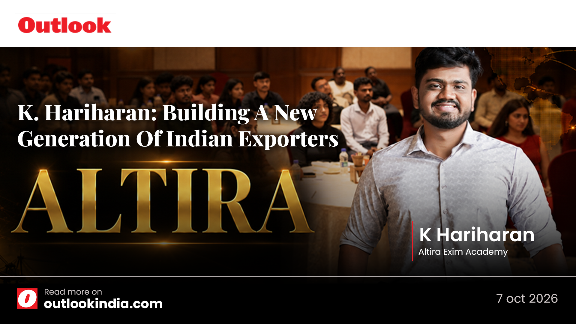 Outlook India — K. Hariharan feature