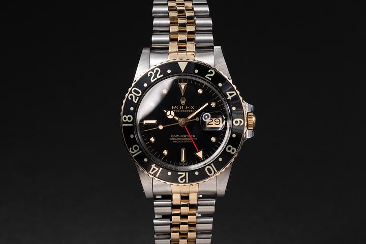1982 Rolex Two-Tone GMT Master 16753 with Black Nipple Dial