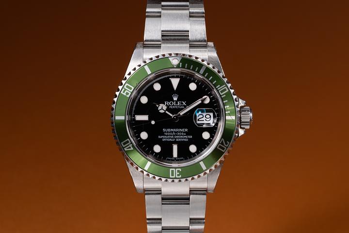 2006 Rolex Green Submariner 16610LV with Service Papers
