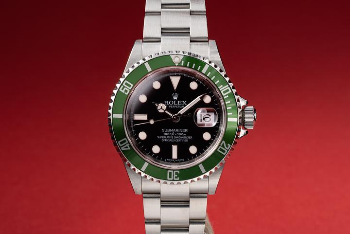 2007 Rolex Green Submariner 16610LV with Papers