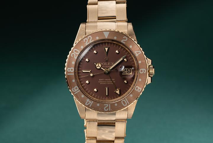 1971 Rolex 18K YG GMT-Master 1675 Matte Brown Nipple Dial