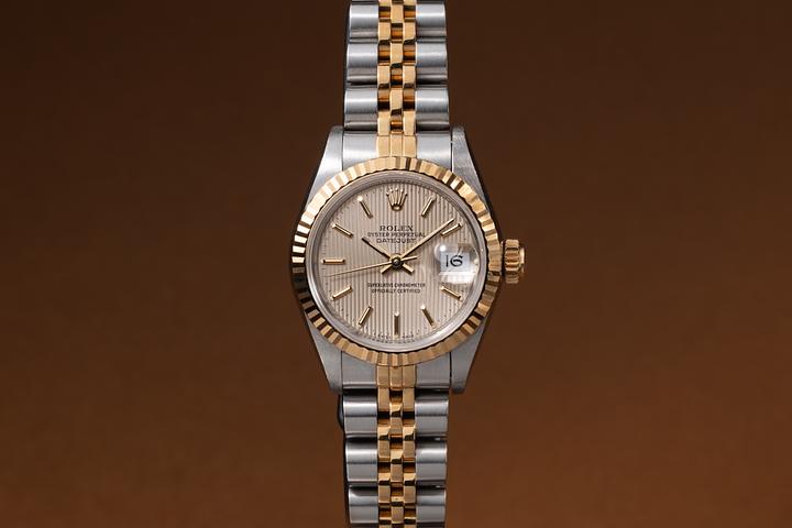 1988 Rolex Ladies DateJust 69173 Silver Tapestry Dial with Box & Papers