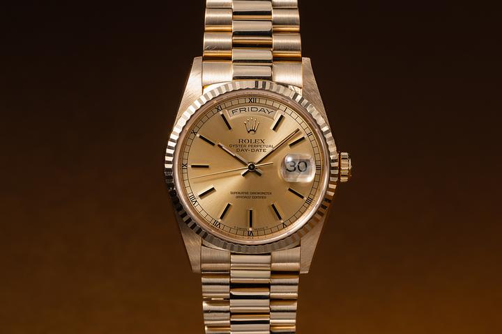 1990 Rolex Day-Date 18238 Champagne Dial