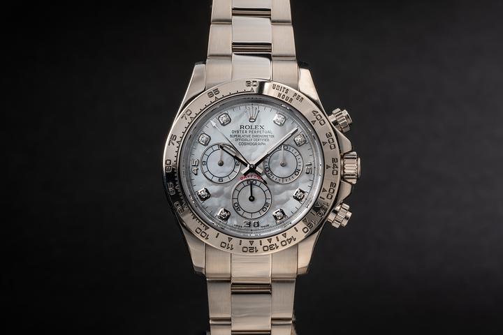 Rolex 18K WG Daytona 116509 MOP Diamond Dial with Papers