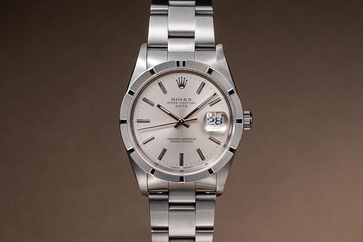 1990 Rolex Oyster Perpetual Date 15210 Silver Dial