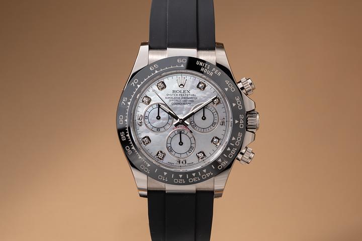 2019 Rolex 18K WG Daytona 116519LN MOP Diamond Dial with Box & Papers