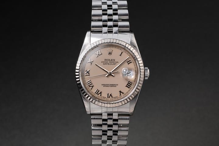 1990 Rolex DateJust 16234 Cream No-Lume Roman Numeral Dial