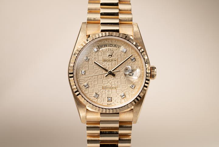 1993 Rolex 18K YG Day-Date 18238 with Champagne Jubilee Diamond Dial