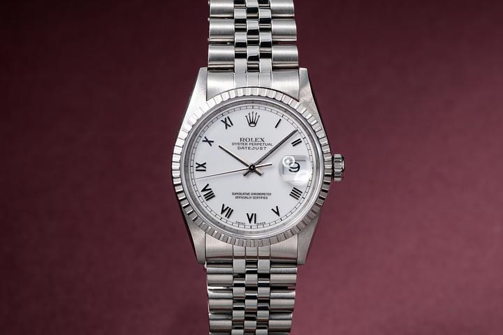 1996 Rolex DateJust 16220 White Roman Dial
