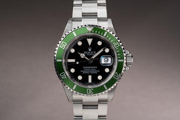 2006 Rolex Green Submariner 16610 with Papers