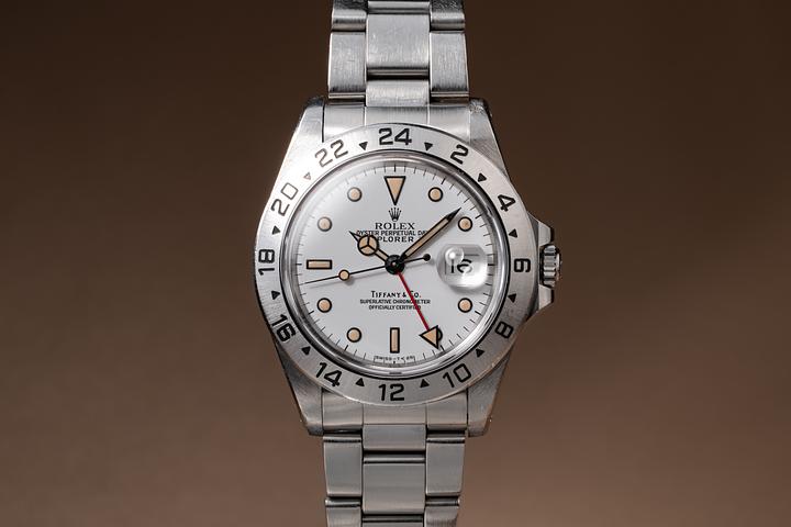 1990 Rolex Explorer II 16570 Tiffany & Co. White Dial