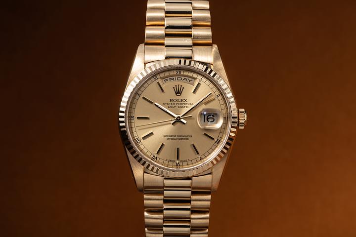 1996 Rolex Day-Date 18238 Champagne Dial with Box and Papers