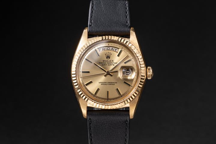 1967 Rolex 18K YG Day-Date 1803 No Lume Champagne Dial