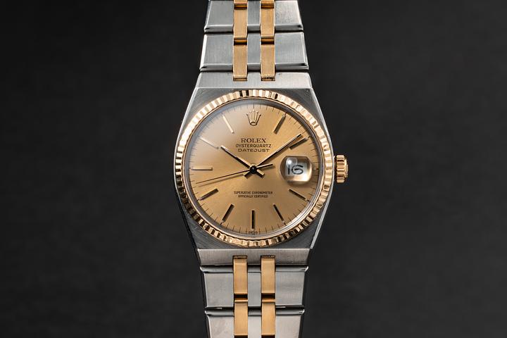 1983 Rolex Two-Tone OysterQuartz DateJust 17013 Champange Dial
