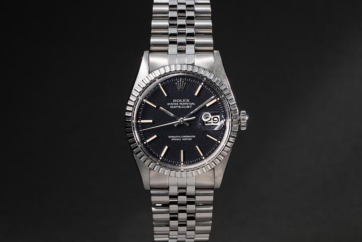 1976 Rolex DateJust 1603 Black Confetti Dial