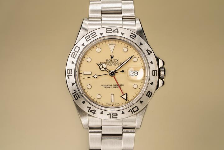 1987 Rolex Explorer II 16550 Cream Rail Dial