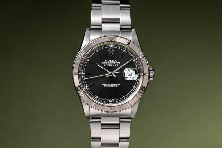 2001 Rolex DateJust Turn-O-Graph 16200 Black Dial