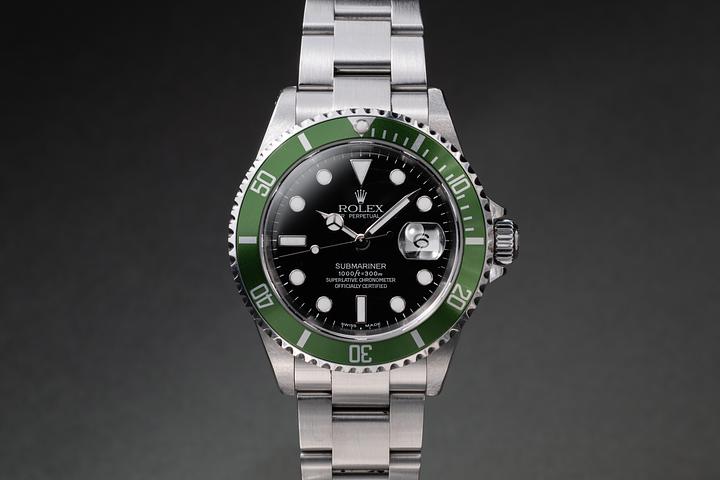 2003 Rolex MK 1 Green Submariner 16610LV with Papers and Tag