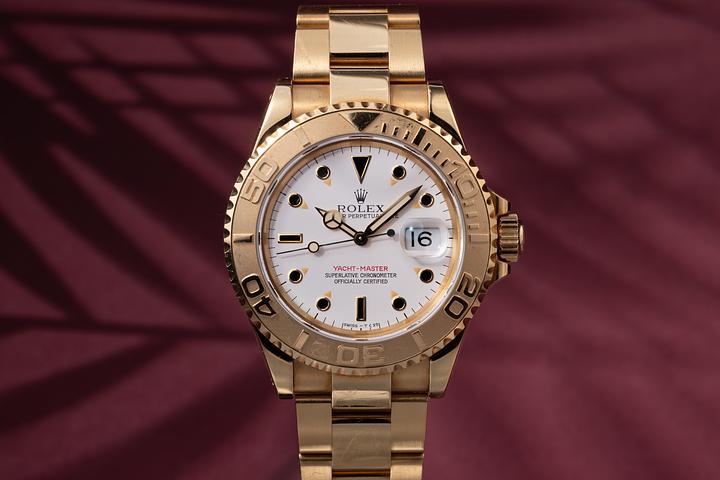 1995 Rolex 18K YG MK 1 Yacht-Master 16628 White Dial
