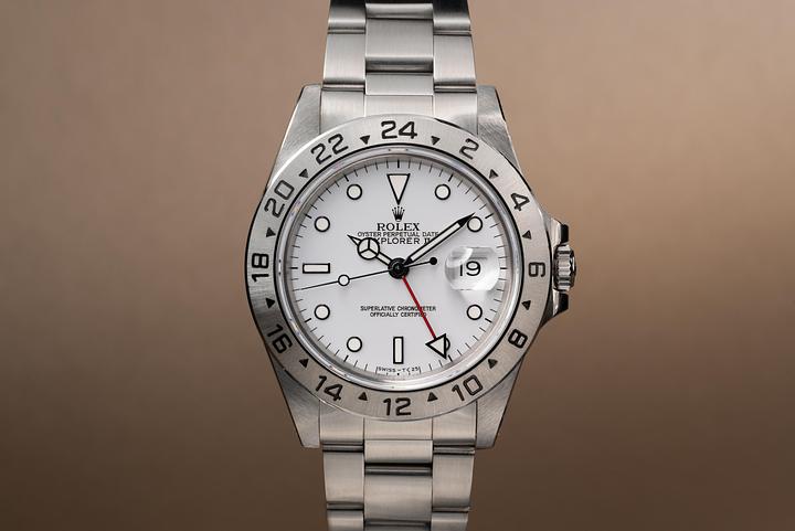 1991 Rolex Explorer II 16570 White Porcelain Dial