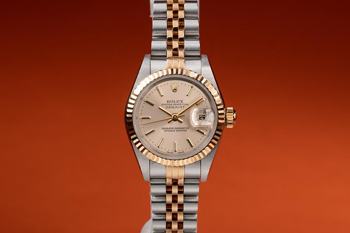 1998 Rolex Ladies Two-Tone DateJust 69173 Silver Dial