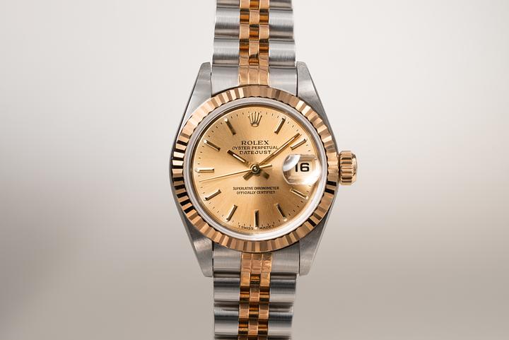 1996 Rolex Two-Tone Ladies DateJust 69173 Champagne Dial with Box and Papers