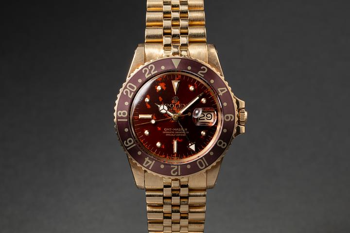 1979 Rolex 18G YG GMT-Master 1675 Tropical Magma Dial