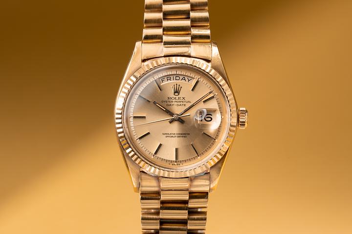 1966 Rolex 18K YG Day-Date 1803 Champagne Dial